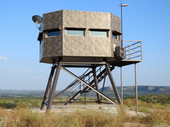 Inside giant hunting blind OX Ranch